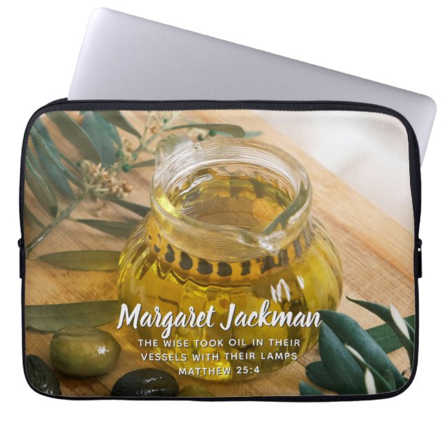 Your Name Bible Verse Laptop Sleeve (Front)