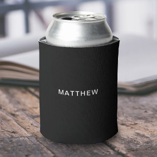 Your Name Black Can Cooler