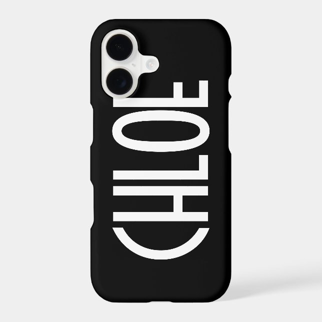 Your Name, Bold White Text | Black (Back)