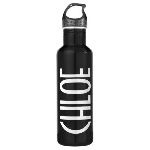 Your Name, Bold White Text   Black 710 Ml Water Bottle