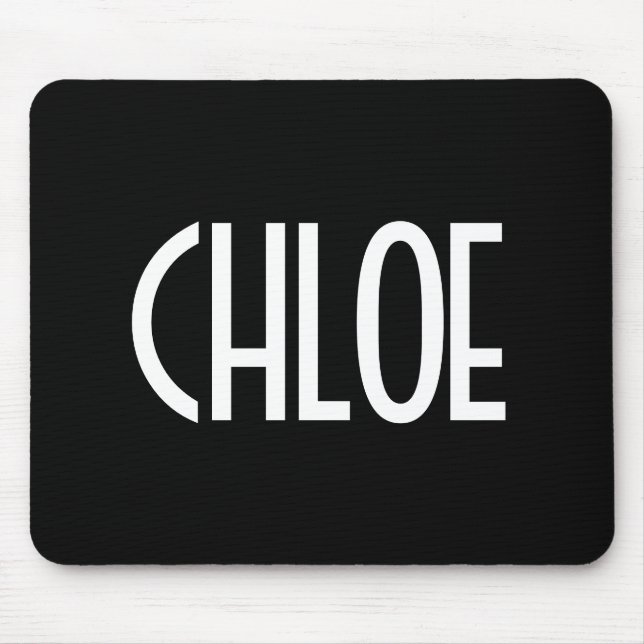 Your Name, Bold White Text | Black Mouse Pad (Front)