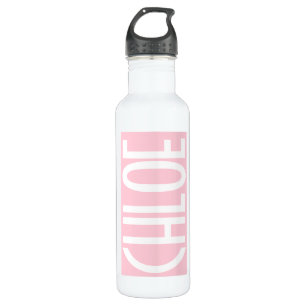 Your Name   Bold White Text on Light Pink 710 Ml Water Bottle