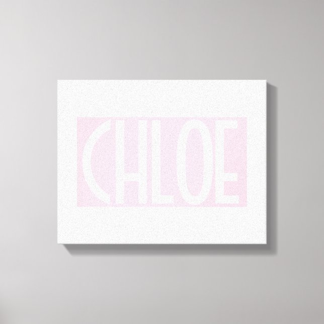 Your Name | Bold White Text on Light Pink Canvas Print (Front)