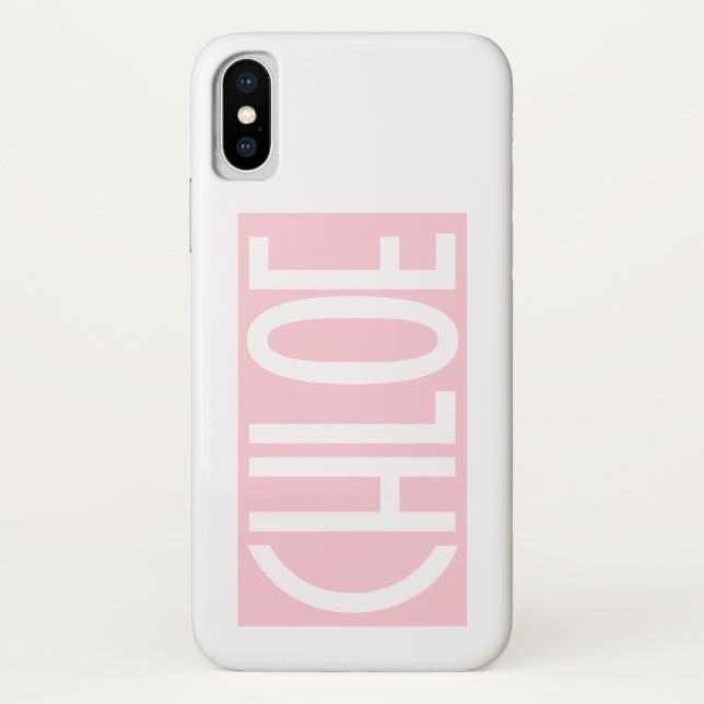 Your Name | Bold White Text on Light Pink Case-Mate iPhone Case (Back)
