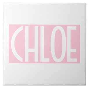 Your Name   Bold White Text on Light Pink Tile