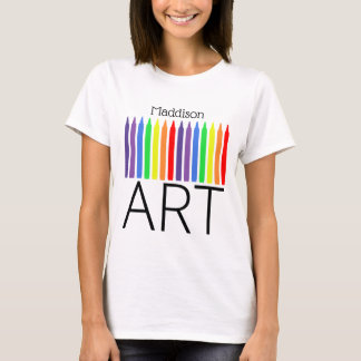 Your name, bright coloured crayons, ART T-Shirt