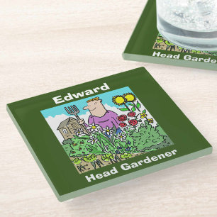 Your Name Choice. Head Gardener Glass Coaster