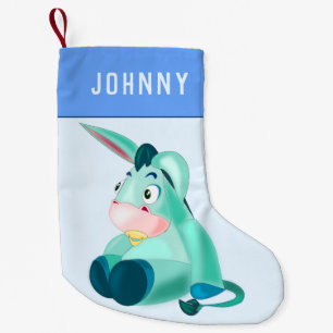 Your Name Christmas Stocking with Cute Baby Donkey