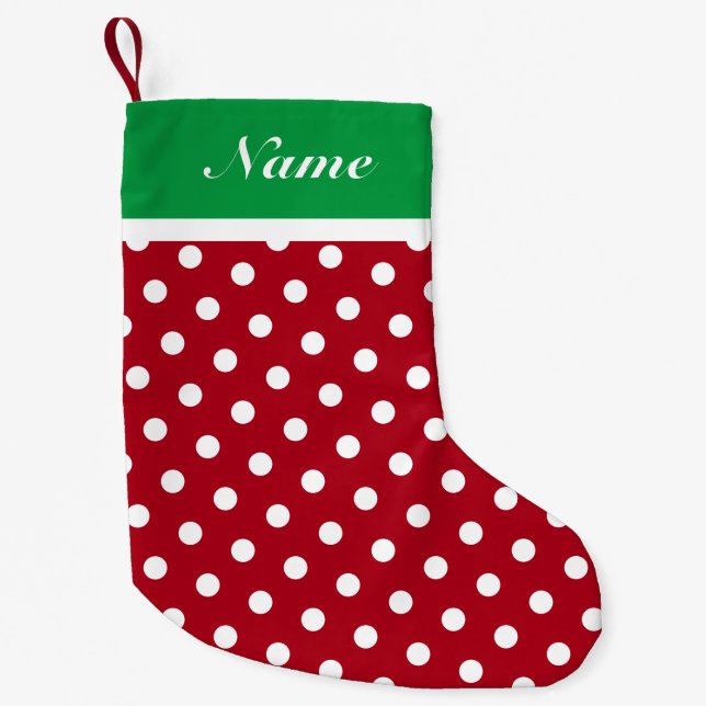 Your Name Christmas Stocking with Dots (Front)