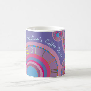 Your Name Coffee Hour Roman Numerals Colourful Mug
