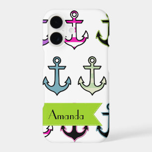 Your Name - Colourful Anchors (Boat Anchors) -