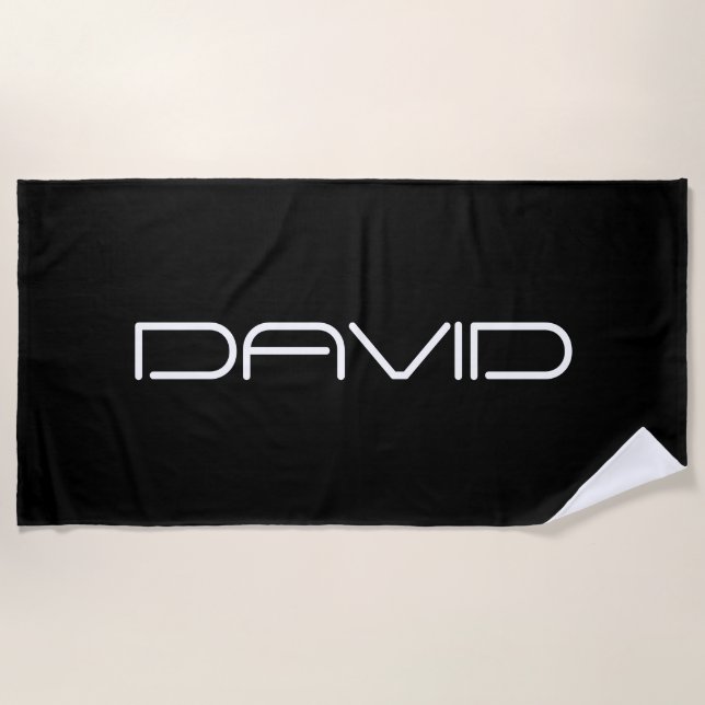 Your Name | Cool Stylised Customisable Text Beach Towel (Front)