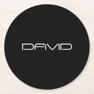 Your Name   Cool Stylised Customisable Text Round Paper Coaster