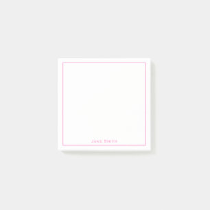 Your Name Corporate Minimalist Pink/White Post-it Notes