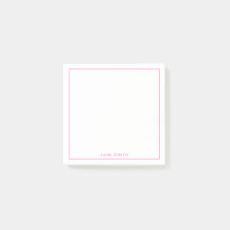 Your Name Corporate Minimalist Pink/White Post-it Notes