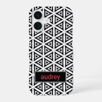 Your Name Crisp Triangular Black and White Pattern
