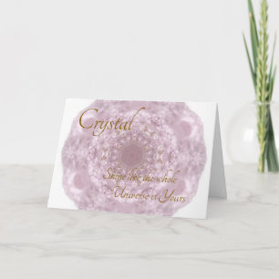 Your Name Custom Crystal Rose Quartz Card