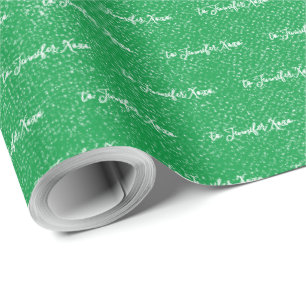 Your Name Custom Modern Distressed Green Wrapping Paper