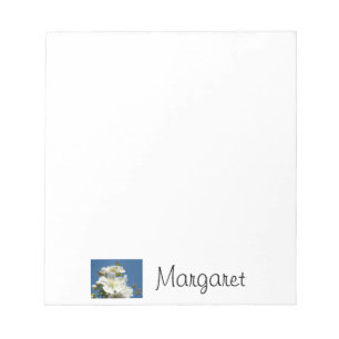 Your Name custom notepads Blue sky Blossoms