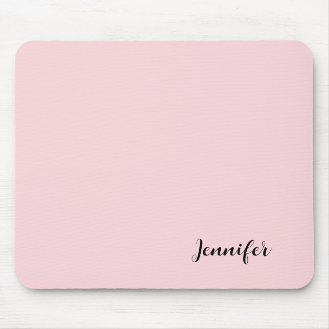 Your Name Custom Pastel Pink Mouse Pad (Front)