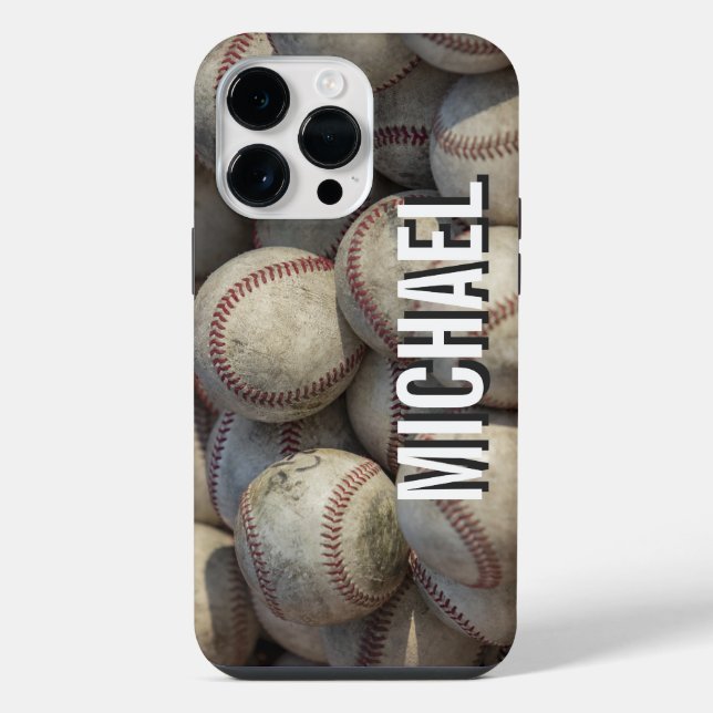Your Name Customisable Baseball Artwork iPhone Case (Back)