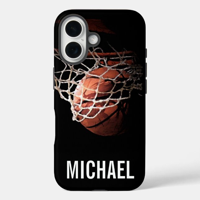 Your Name Customisable Basketball Artwork Case-Mate iPhone Case (Back)