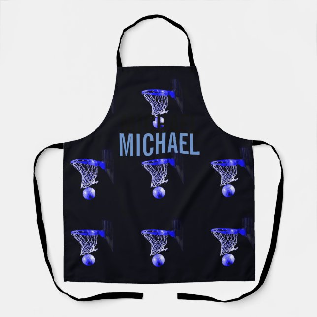 Your Name Customisable Basketball Artwork Pop Art Apron (Front)