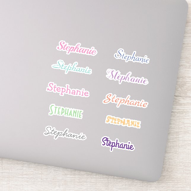 YOUR NAME customisable sheet of 10 decals (Detail)