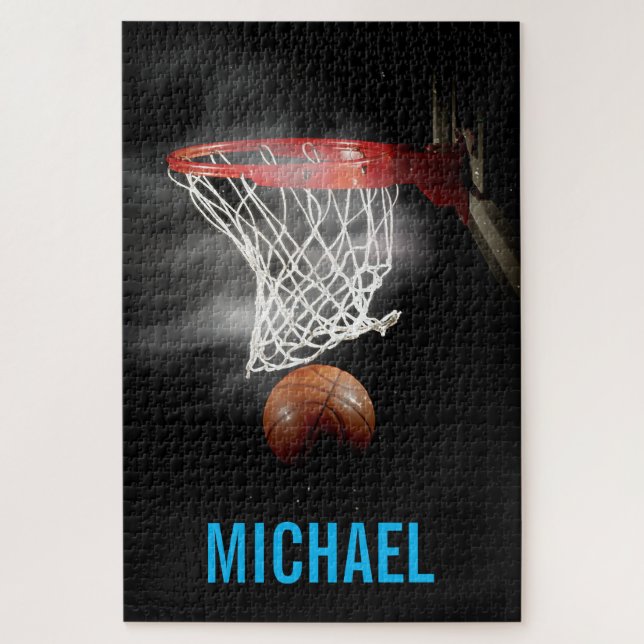 Your Name Customizable Basketball Artwork Pop Art Jigsaw Puzzle (Vertical)