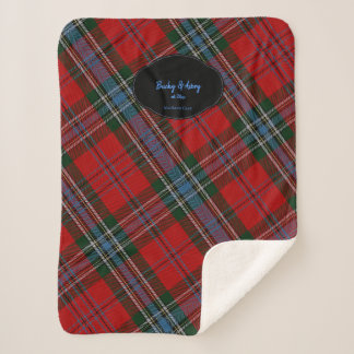 YOUR Name & Date MacLean Scottish Clan Tartan Sherpa Blanket