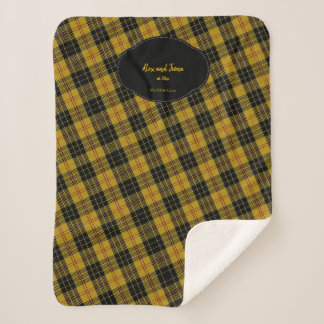 YOUR Name & Date MacLeod Scottish Clan Tartan Sherpa Blanket