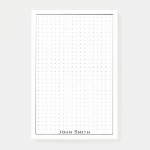 Your Name Dotted Grid Corporate Minimal Grey Post-it Notes