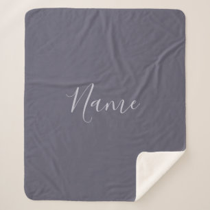 Your Name   Elegant Lavender Script on Hazy Purple Sherpa Blanket