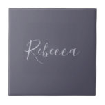 Your Name | Elegant Lavender Script on Hazy Purple Tile<br><div class="desc">Your name or any other text in elegant calligraphy,  customise anyway you like.</div>