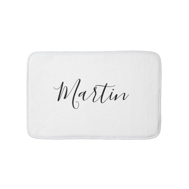 Your Name | Elegant Script Bath Mat (Front)
