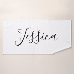 Your Name   Elegant Script Bath Towel Set