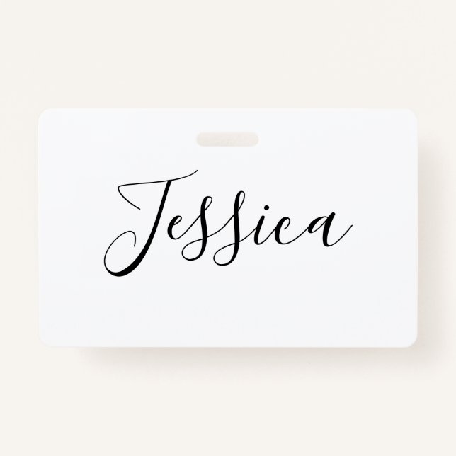 Your Name | Elegant Script ID Badge (Front)