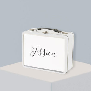 Your Name   Elegant Script Metal Lunch Box