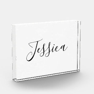 Your Name Elegant Script Photo Block