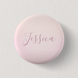 Your Name   Elegant Script Soft Ombre 3 Cm Round Badge