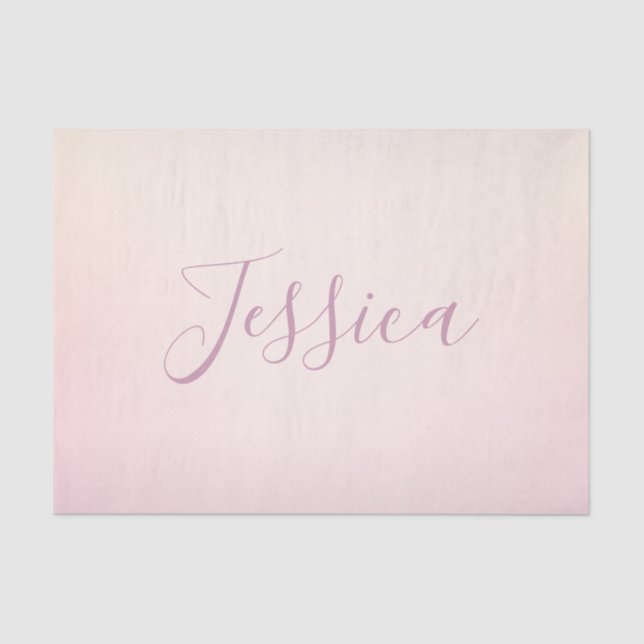 Your Name | Elegant Script Soft Ombre Tissue Paper (Front)