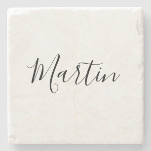 Your Name   Elegant Script Stone Coaster