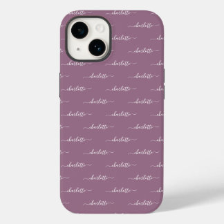 Your Name, Elegant Script Text, Light Purple Case-Mate iPhone 14 Case