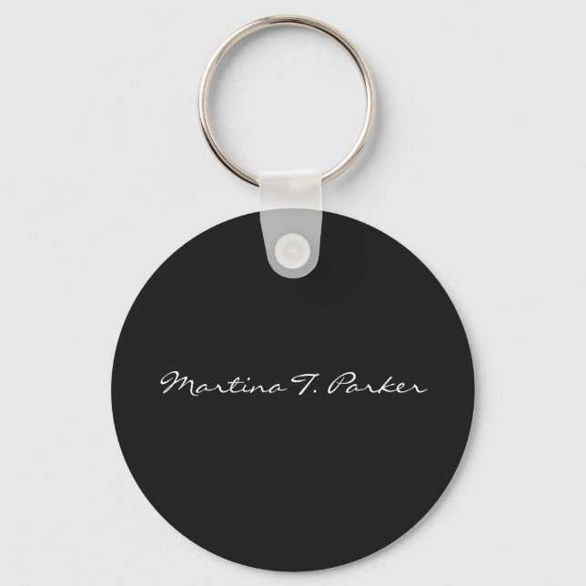 Your Name Elegant Script Unique Person Feminine Key Ring (Front)