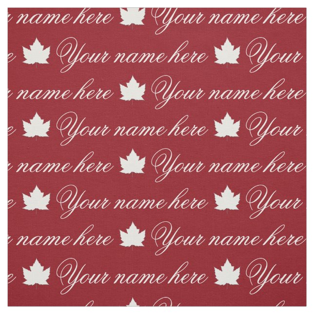 Your Name Fabric Personalised Canada Name Fabrics (Swatch)