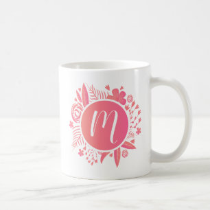 Your Name   Floral Monogram Coffee Mug