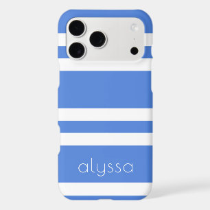 Your Name French Blue and White Double Stripes