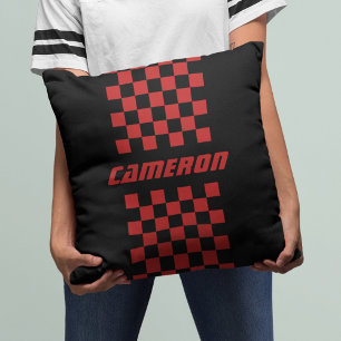 Your Name Fully Custom Colors Checkered Stripe Cushion