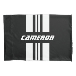 Your Name Fully Custom Colors Racing Stripes 1 Pillowcase