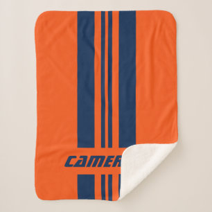 Your Name Fully Custom Colors Racing Stripes 1 Sherpa Blanket
